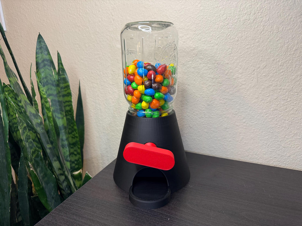 3D Printed Candy Machine: FDA Food Safe PLA, Mason Jar Compatible