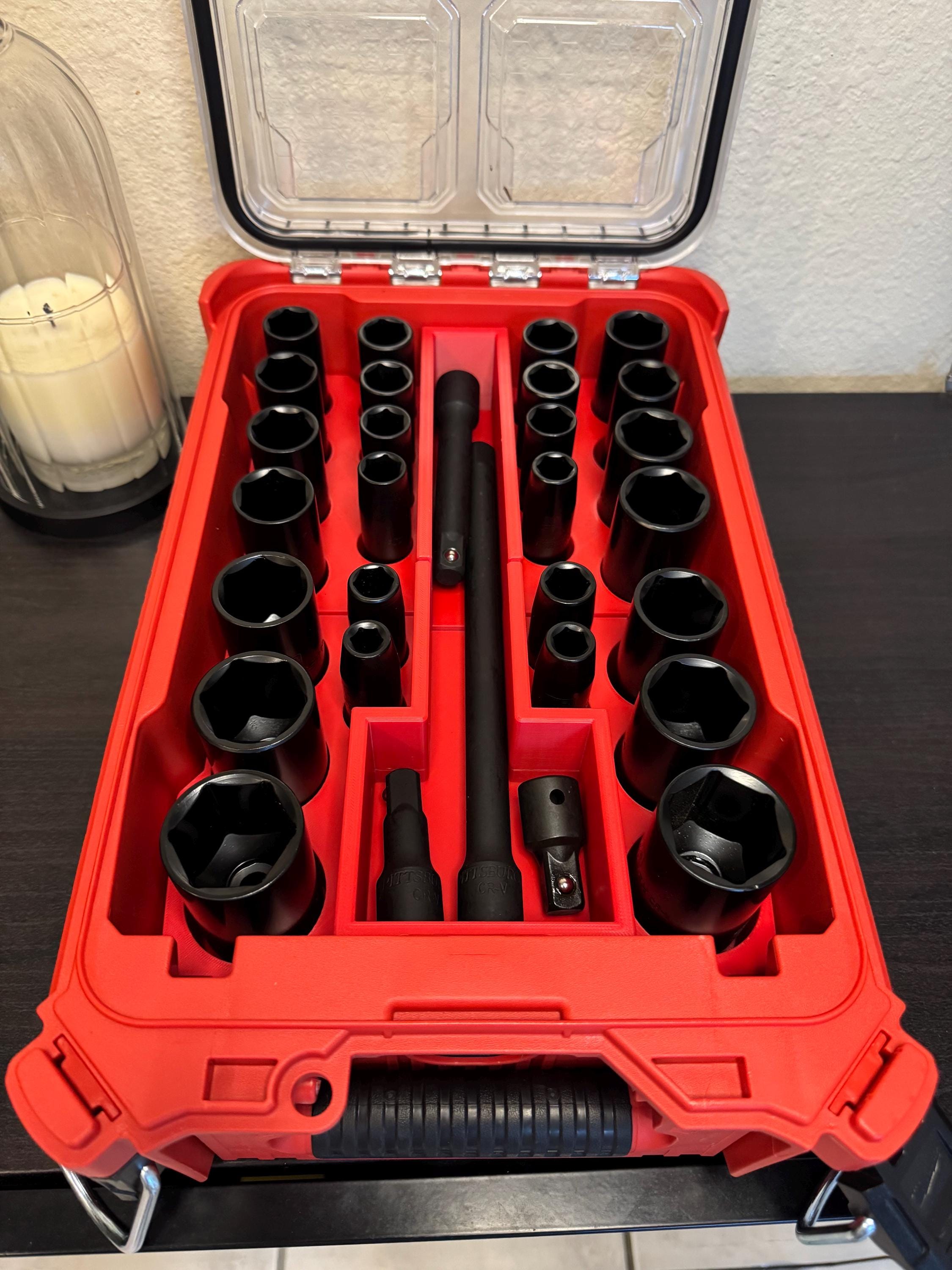 Milwaukee Packout Impact Socket SAE/Metric Insert for Compact Organizer with Extension Slot