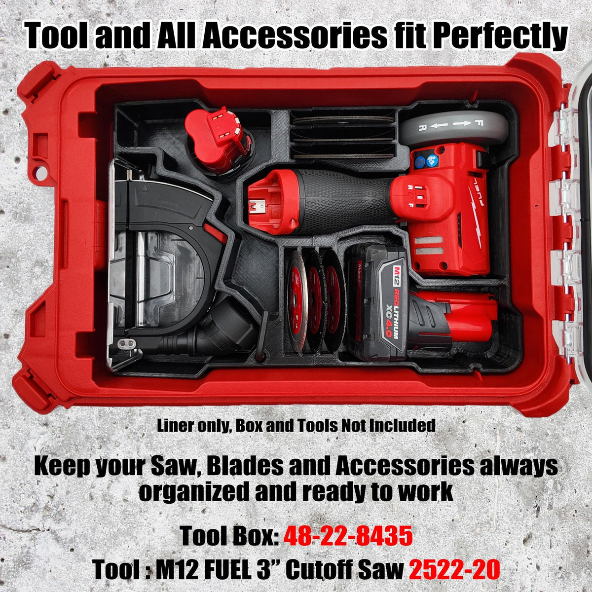 Packout Insert for M12 FUEL 3" Compact Cut Off Tool