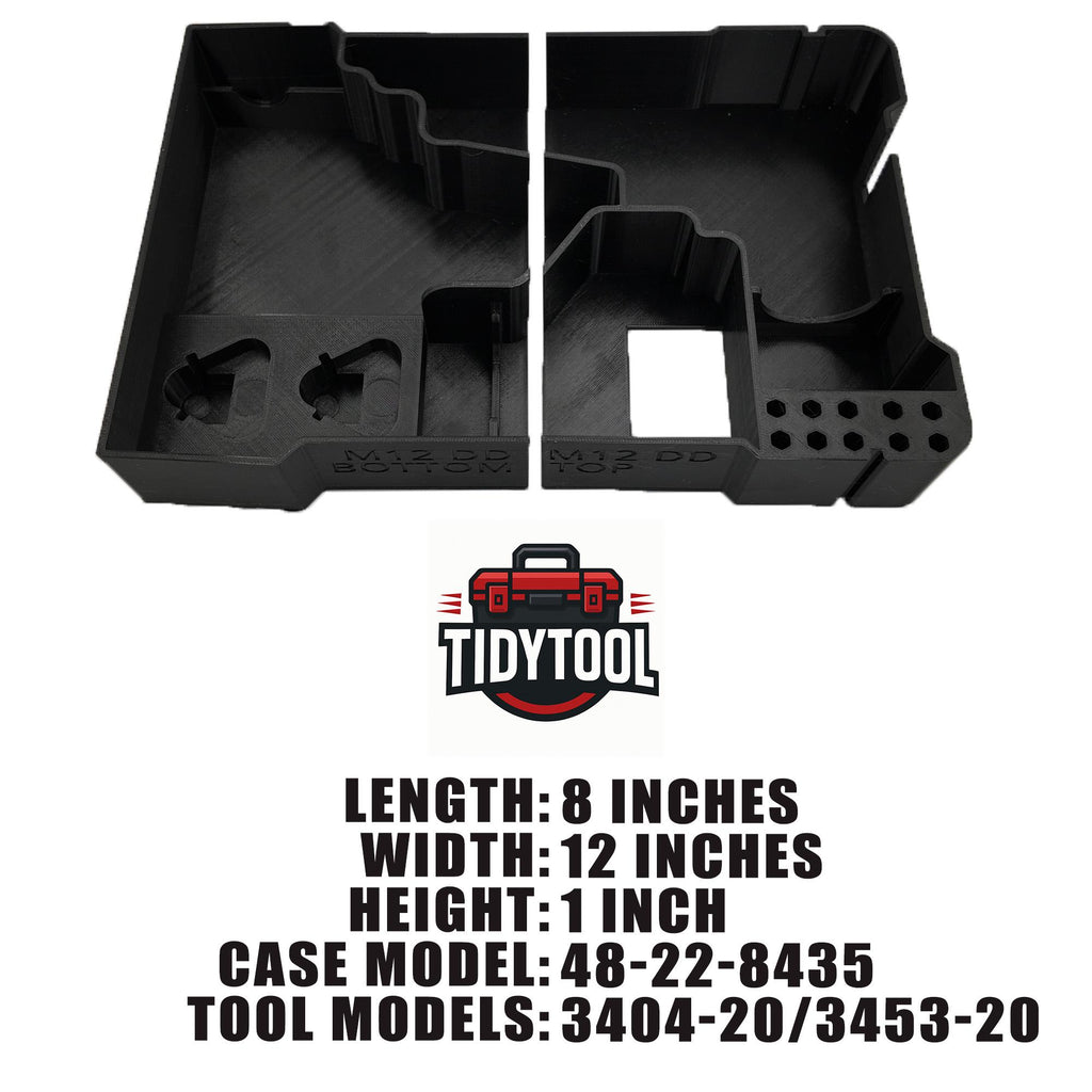 Packout Insert for M12 Fuel Drill/Driver and Impact- Milwaukee Compact Organizer