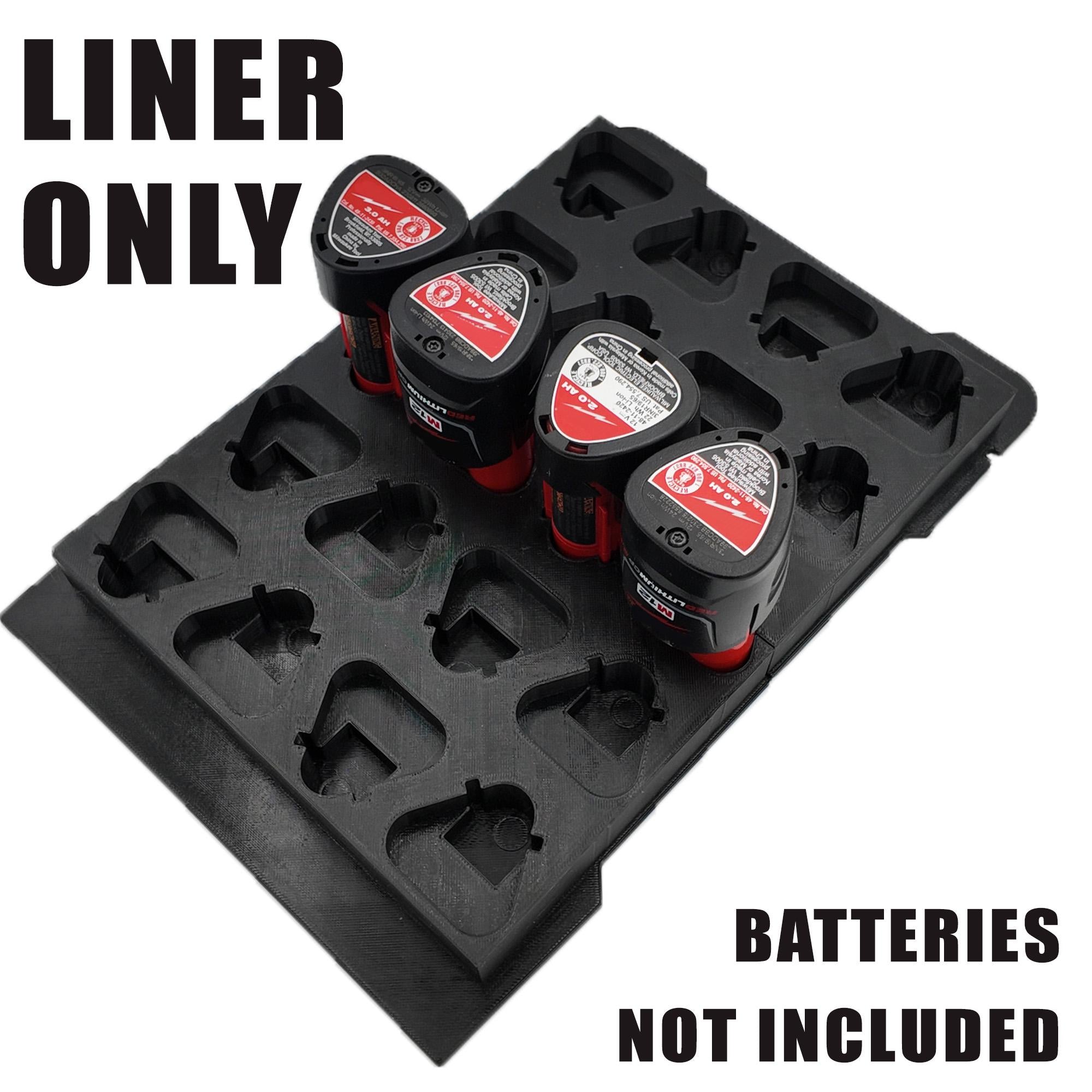 Packout Insert for M12 Battery Liner and Milwaukee Compact Organizer
