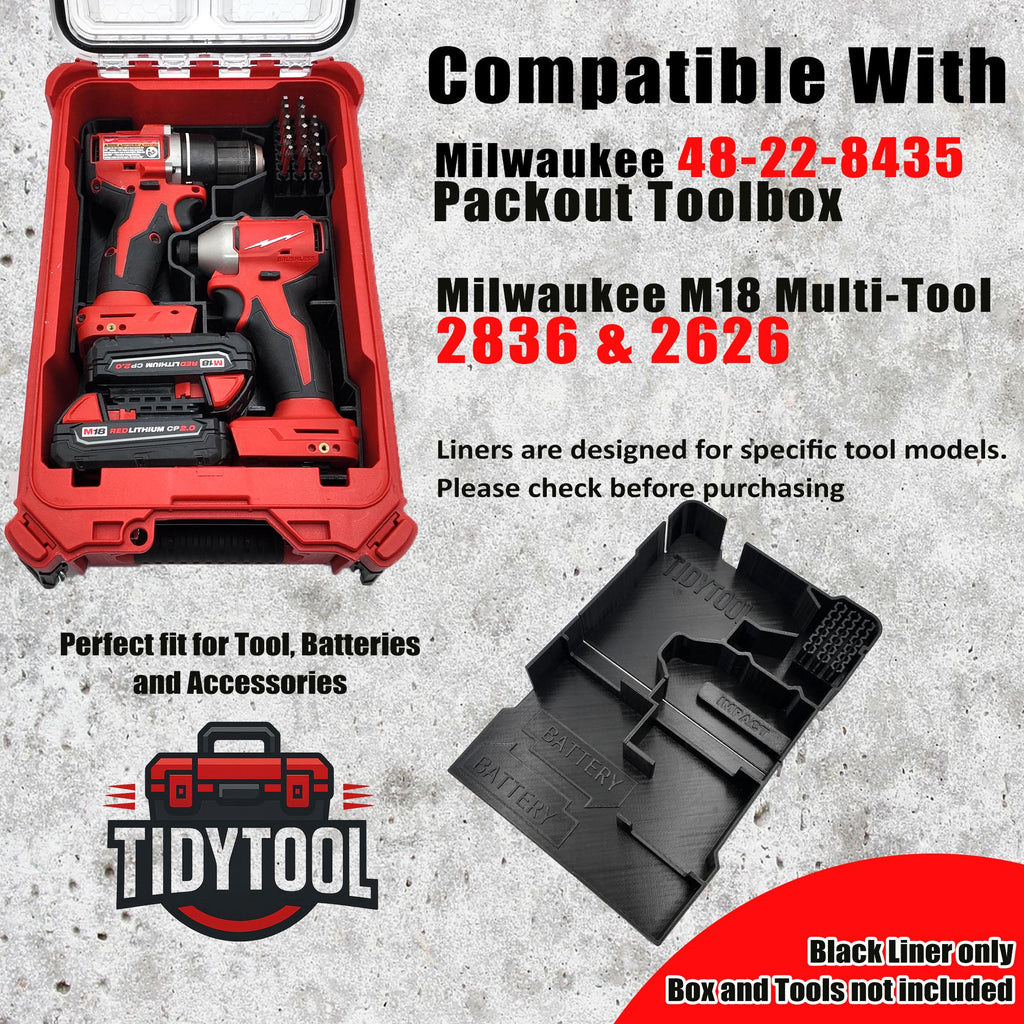 Packout Insert for M18 Drill Driver and Impact- Milwaukee Compact Organizer
