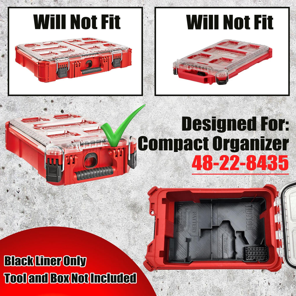 Packout Insert for M18 Drill Driver and Impact- Milwaukee Compact Organizer