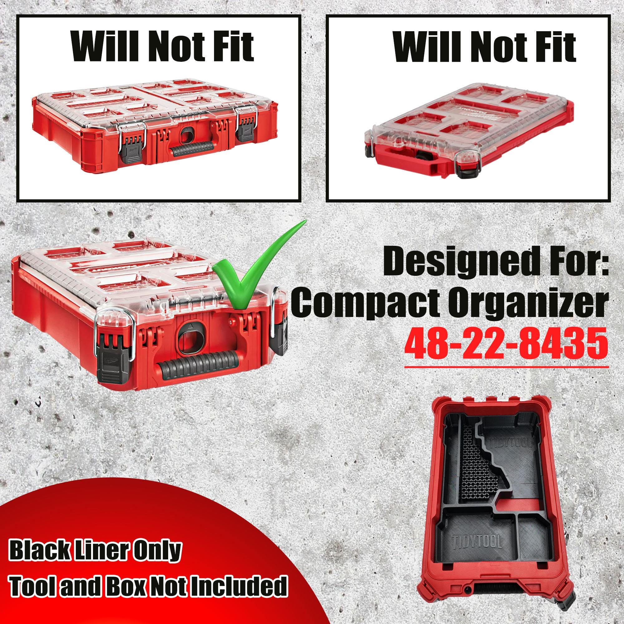 Packout Insert for M18 Fuel 1/4" Hex Impact Driver - Milwaukee Compact Organizer