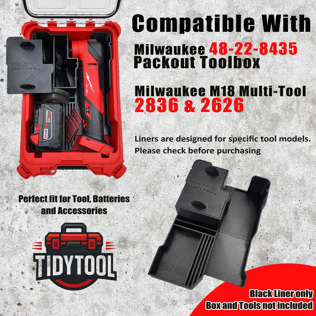 Packout Insert for M18 Multi Tool Models 2836 and 2626 - Milwaukee Compact Organizer
