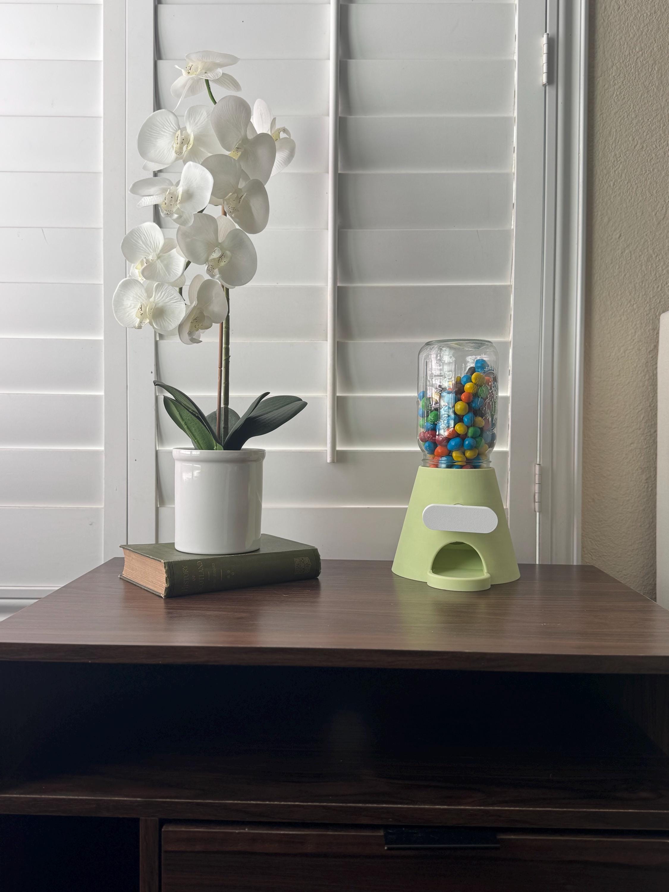 3D Printed Candy Machine: FDA Food Safe PLA, Mason Jar Compatible