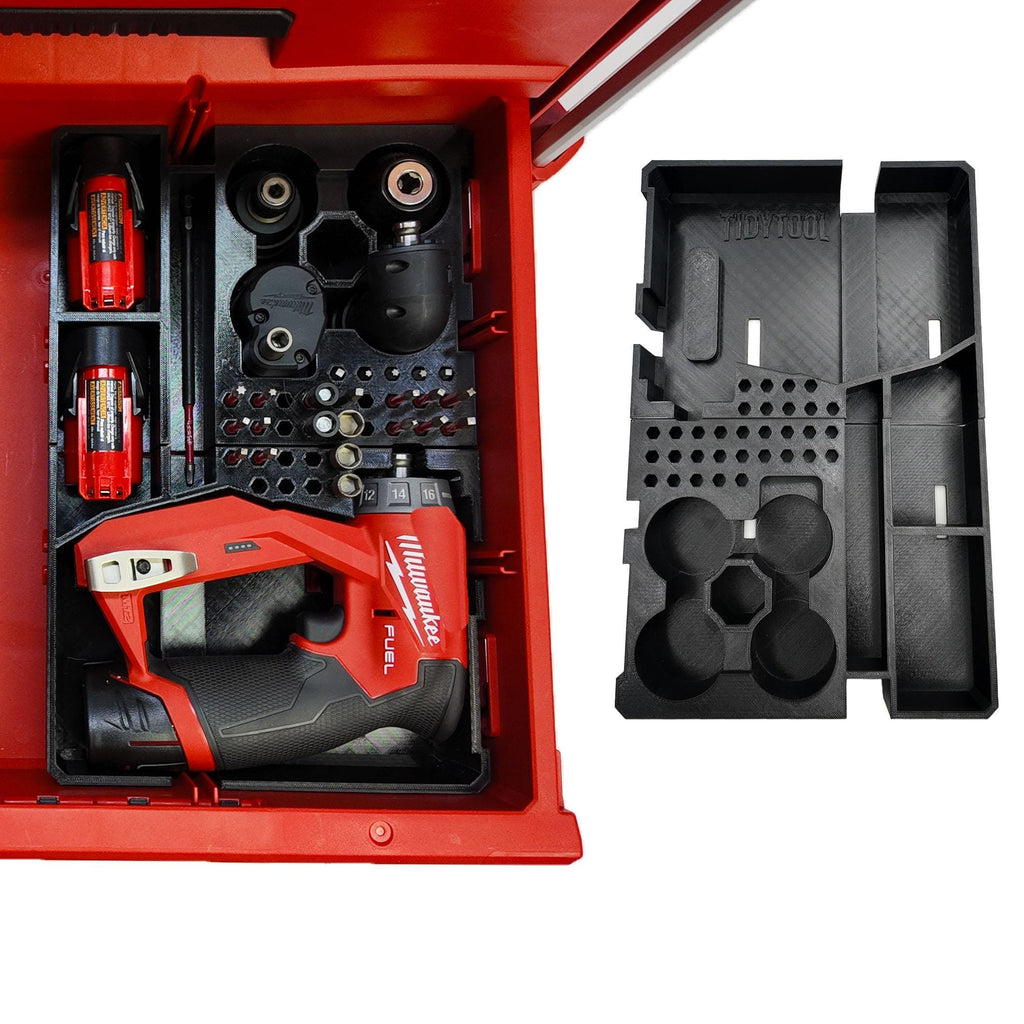 Drawer Liner for Milwaukee M12 FUEL Installation Drill and Packout 3 Drawer Tool Box
