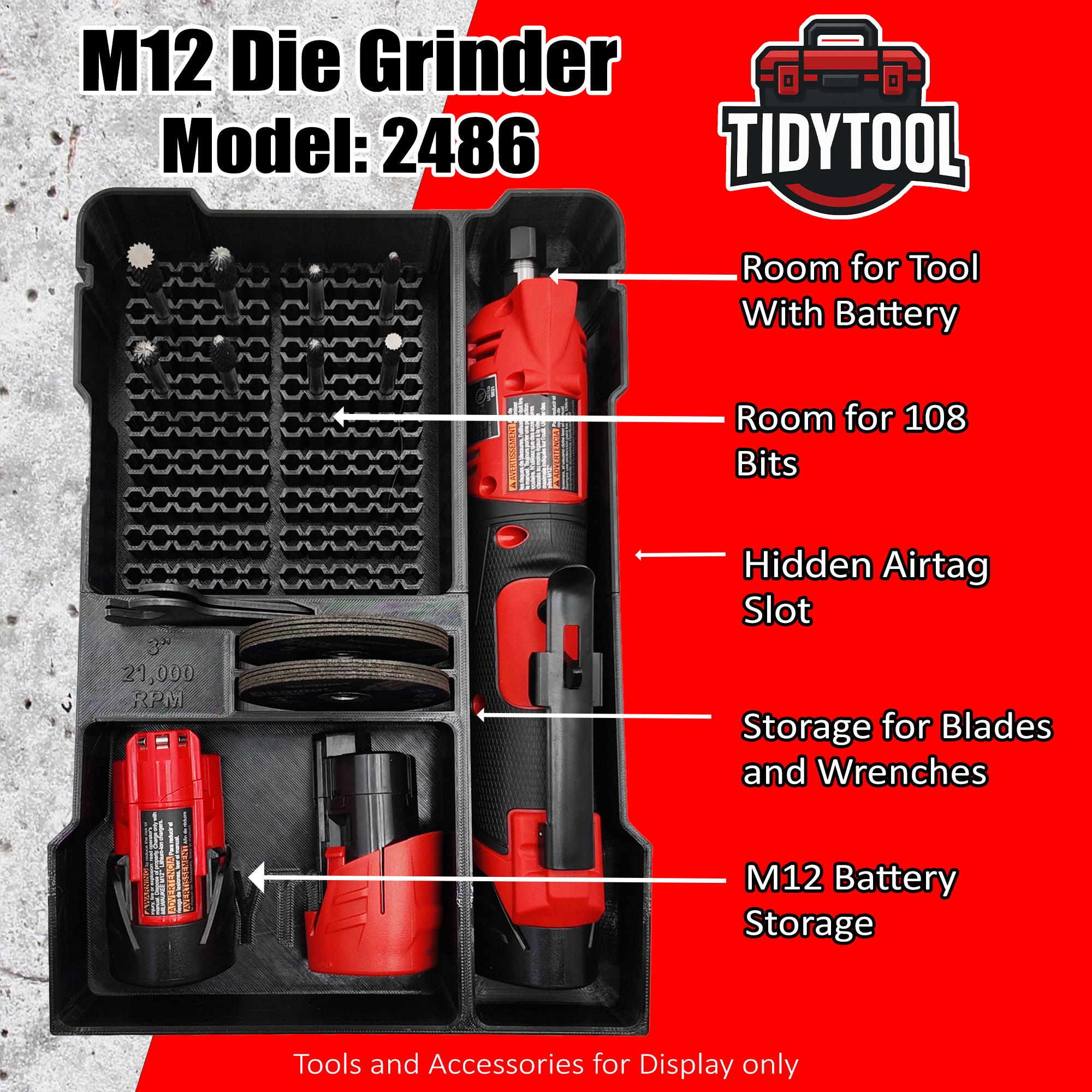 Packout Insert for Milwaukee M12 FUEL 1/4" Straight Die Grinder