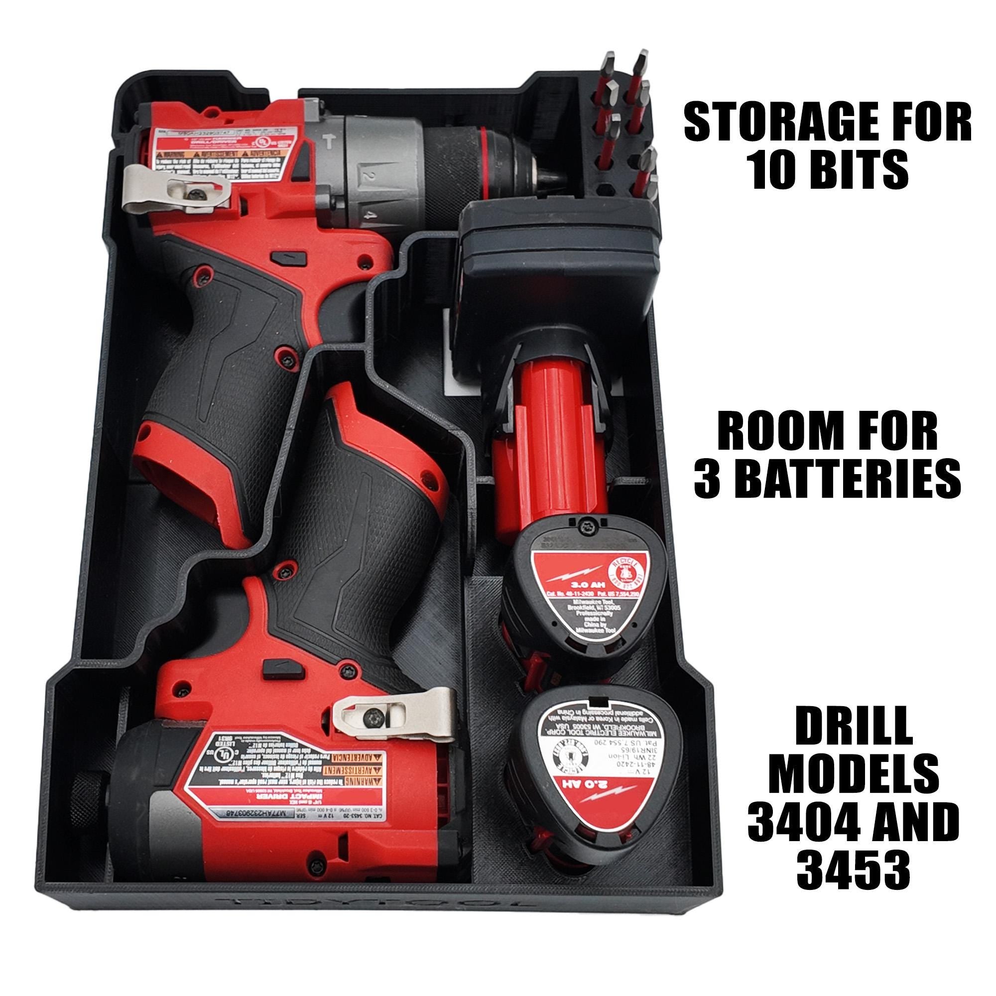 Packout Insert for M12 Fuel Drill/Driver and Impact- Milwaukee Compact Organizer