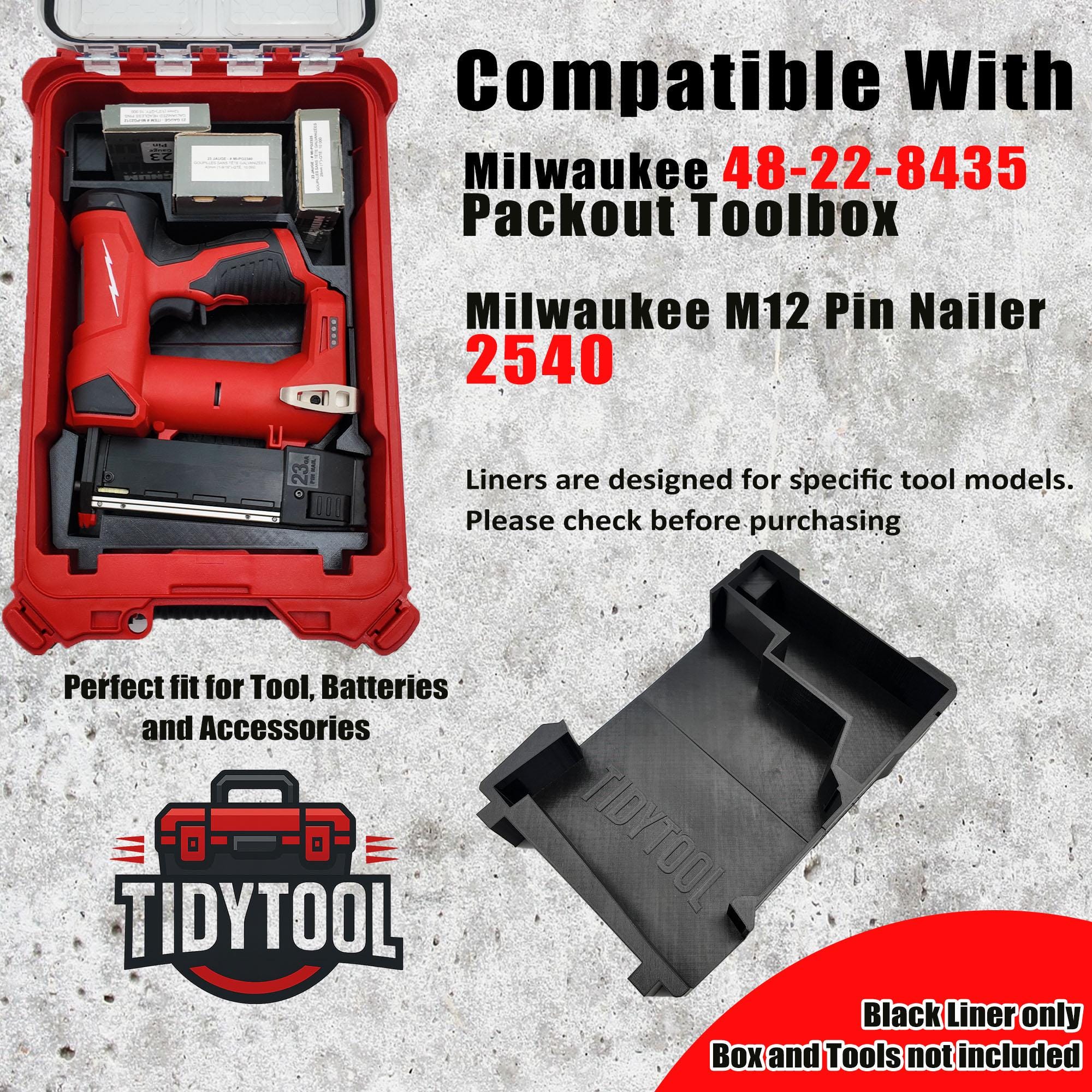 Packout Insert for M12 Pin Nailer and Milwaukee Compact Organizer