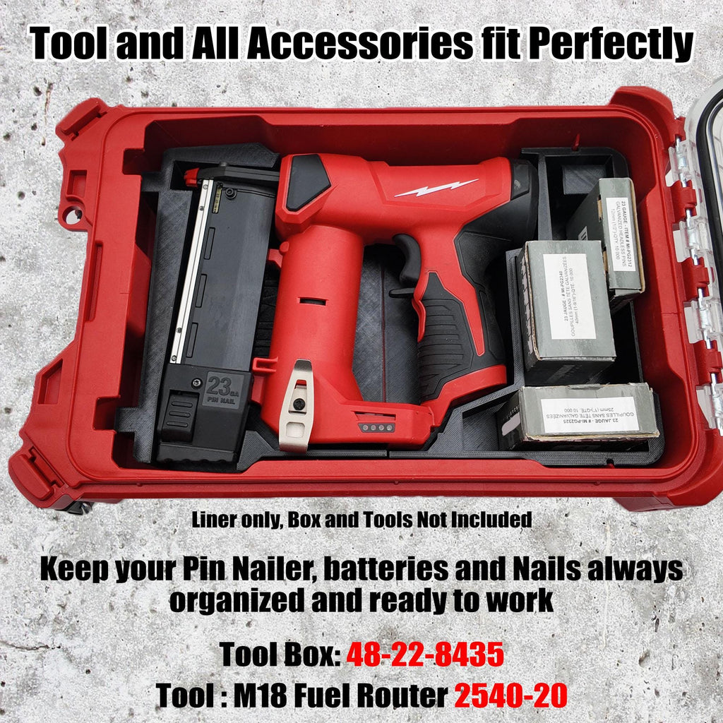 Packout Insert for M12 Pin Nailer and Milwaukee Compact Organizer