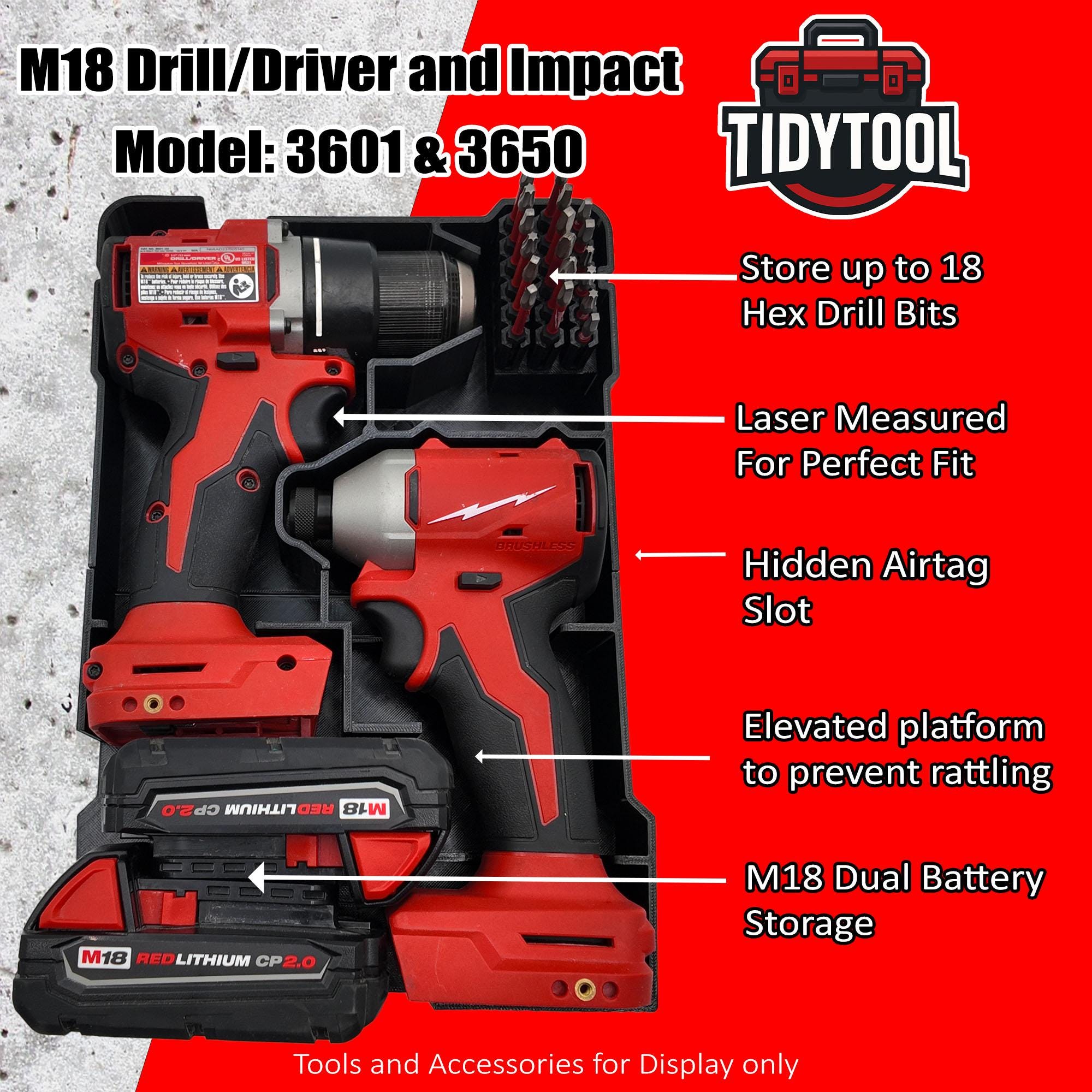 Packout Insert for M18 Drill Driver and Impact- Milwaukee Compact Organizer