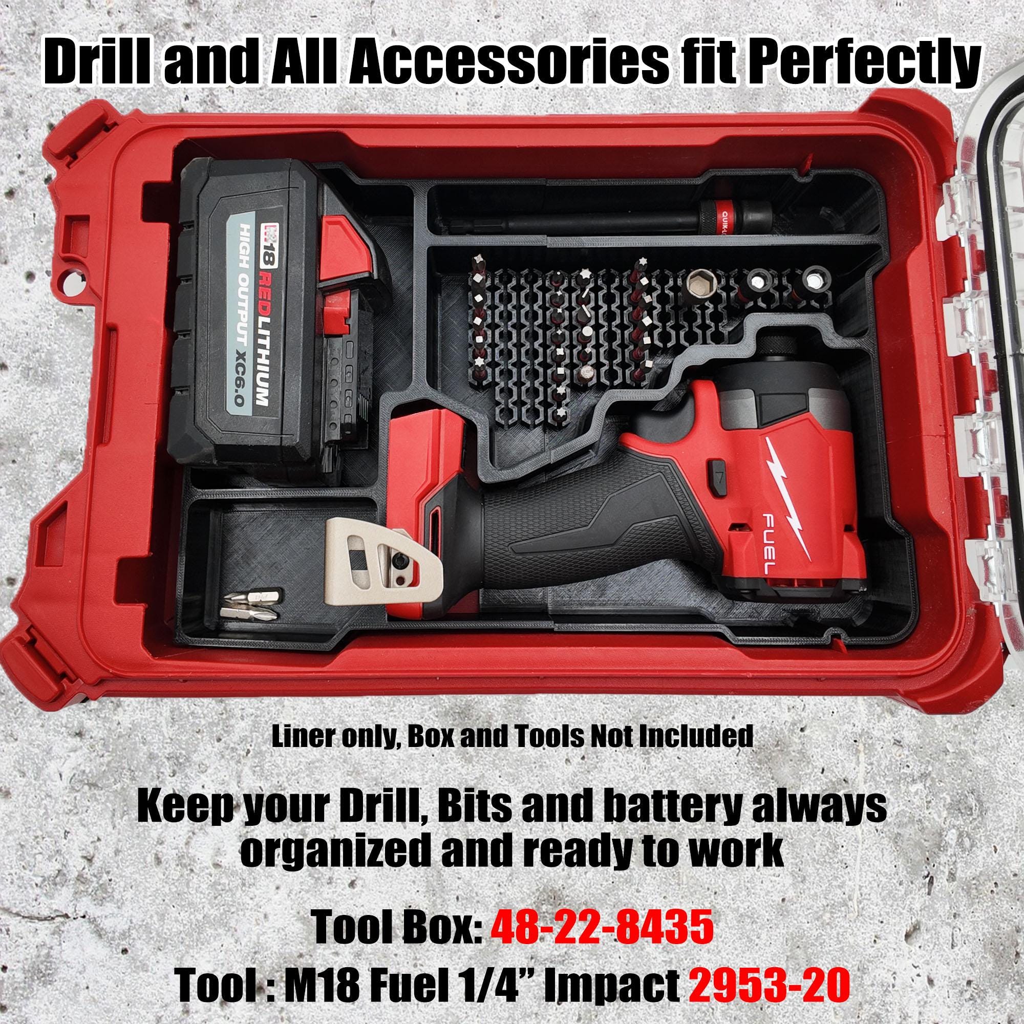 Packout Insert for M18 Fuel 1/4" Hex Impact Driver - Milwaukee Compact Organizer