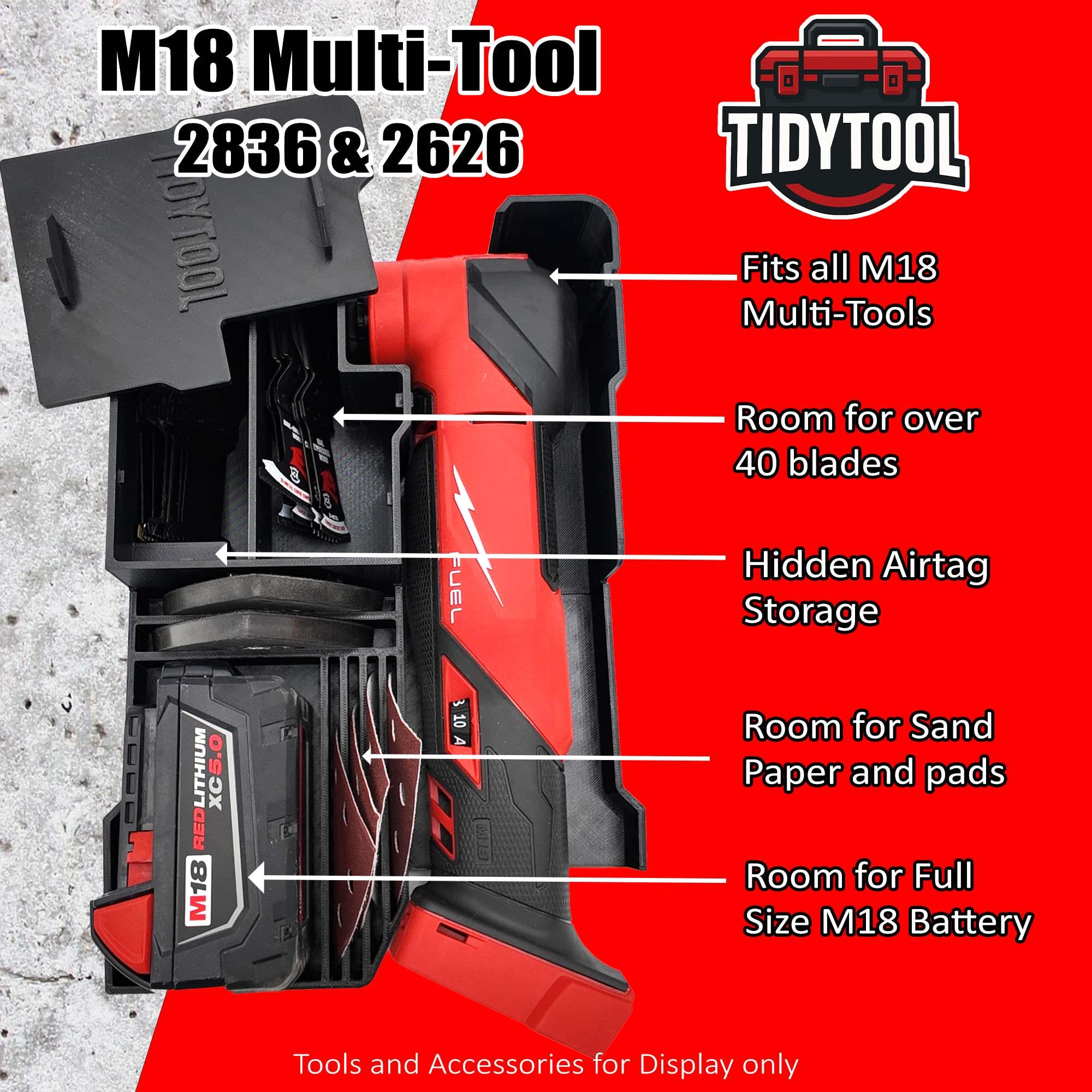 Packout Insert for M18 Multi Tool Models 2836 and 2626 - Milwaukee Compact Organizer