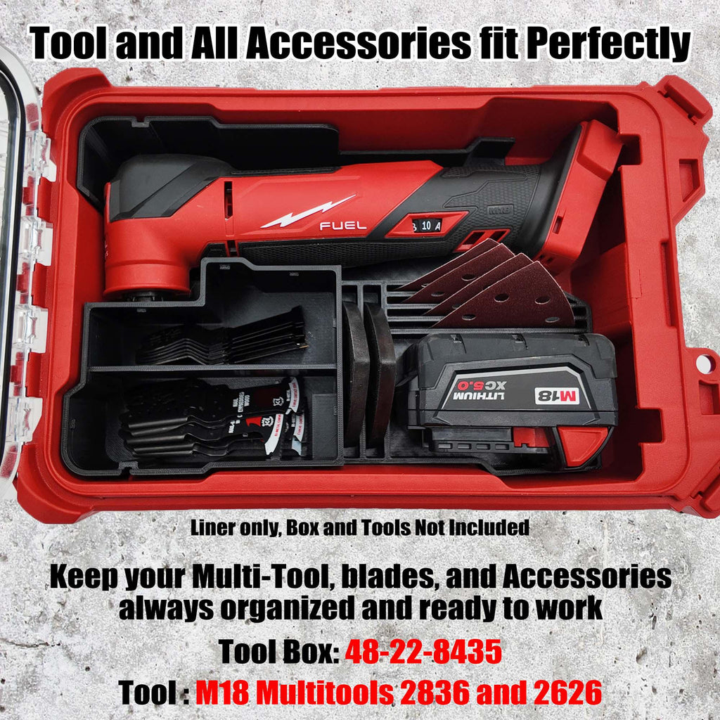 Packout Insert for M18 Multi Tool Models 2836 and 2626 - Milwaukee Compact Organizer