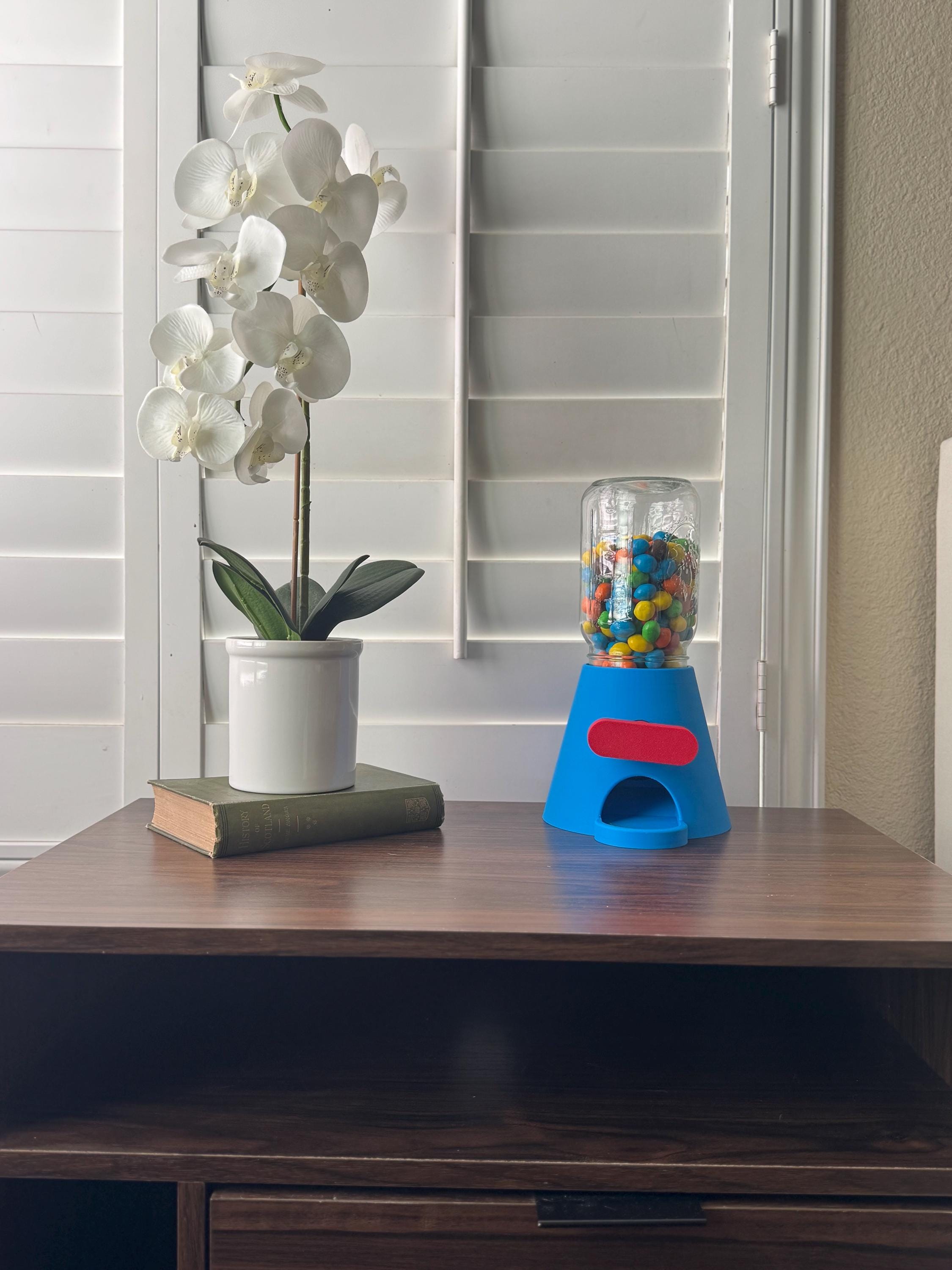 3D Printed Candy Machine: FDA Food Safe PLA, Mason Jar Compatible