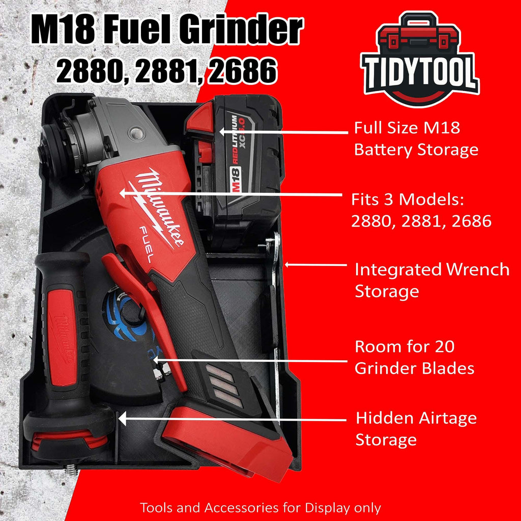 Packout Insert for M18 Grinder Models 2880-20, 2881-20 and 2686-20 - Milwaukee Compact Organizer