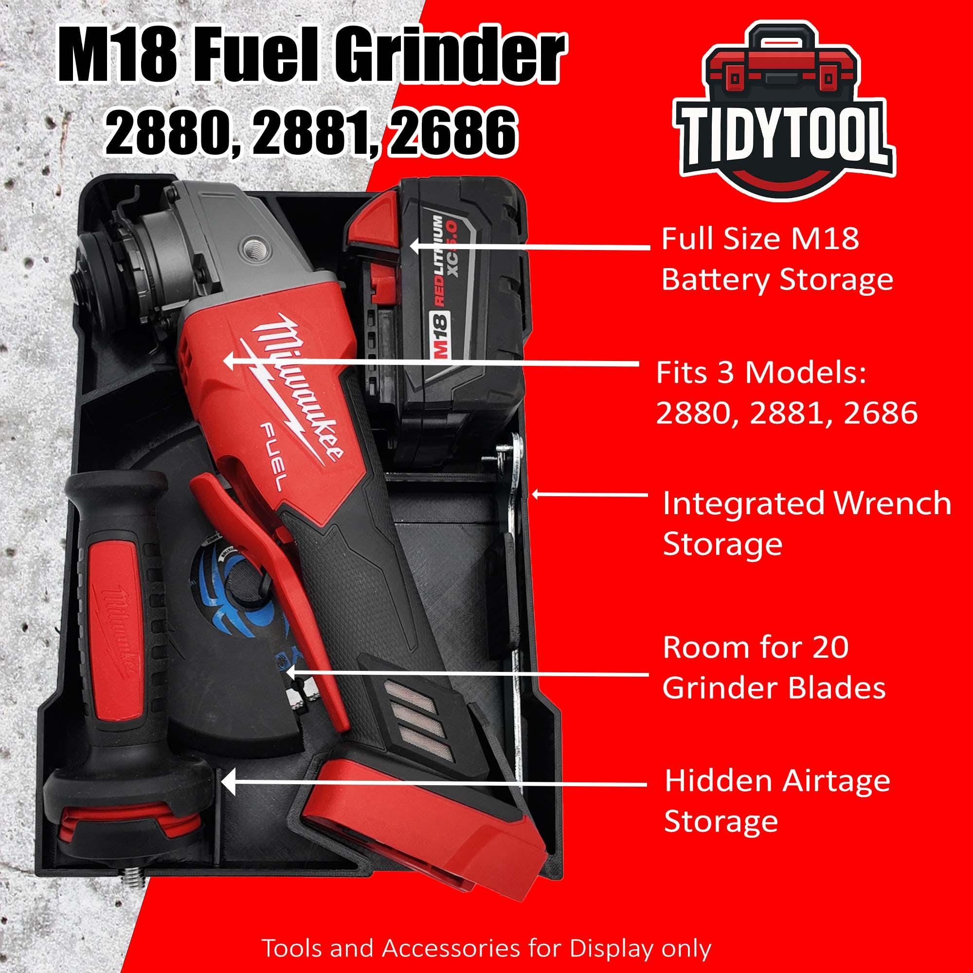 Packout Insert for M18 Grinder Models 2880-20, 2881-20 and 2686-20 - Milwaukee Compact Organizer