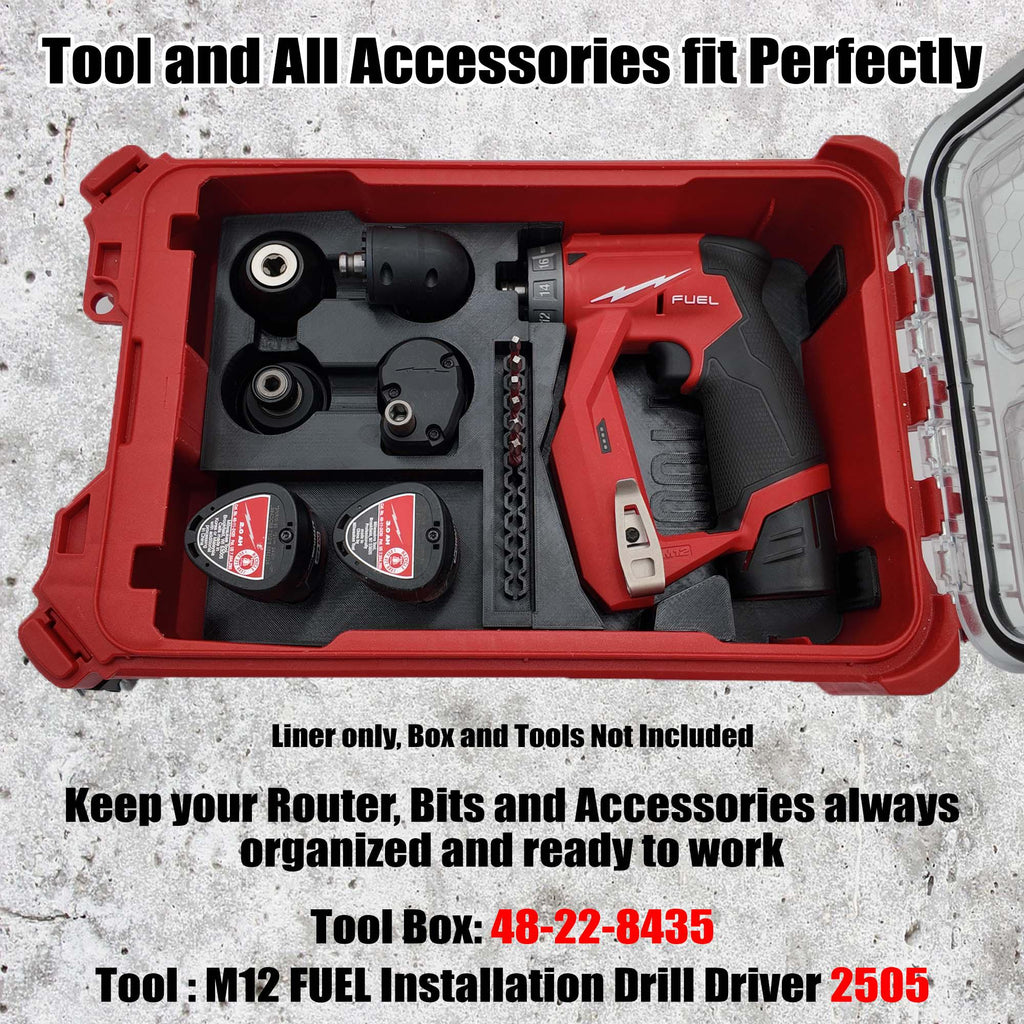 Packout Insert for M12 FUEL Installation Drill and Milwaukee Compact Organizer