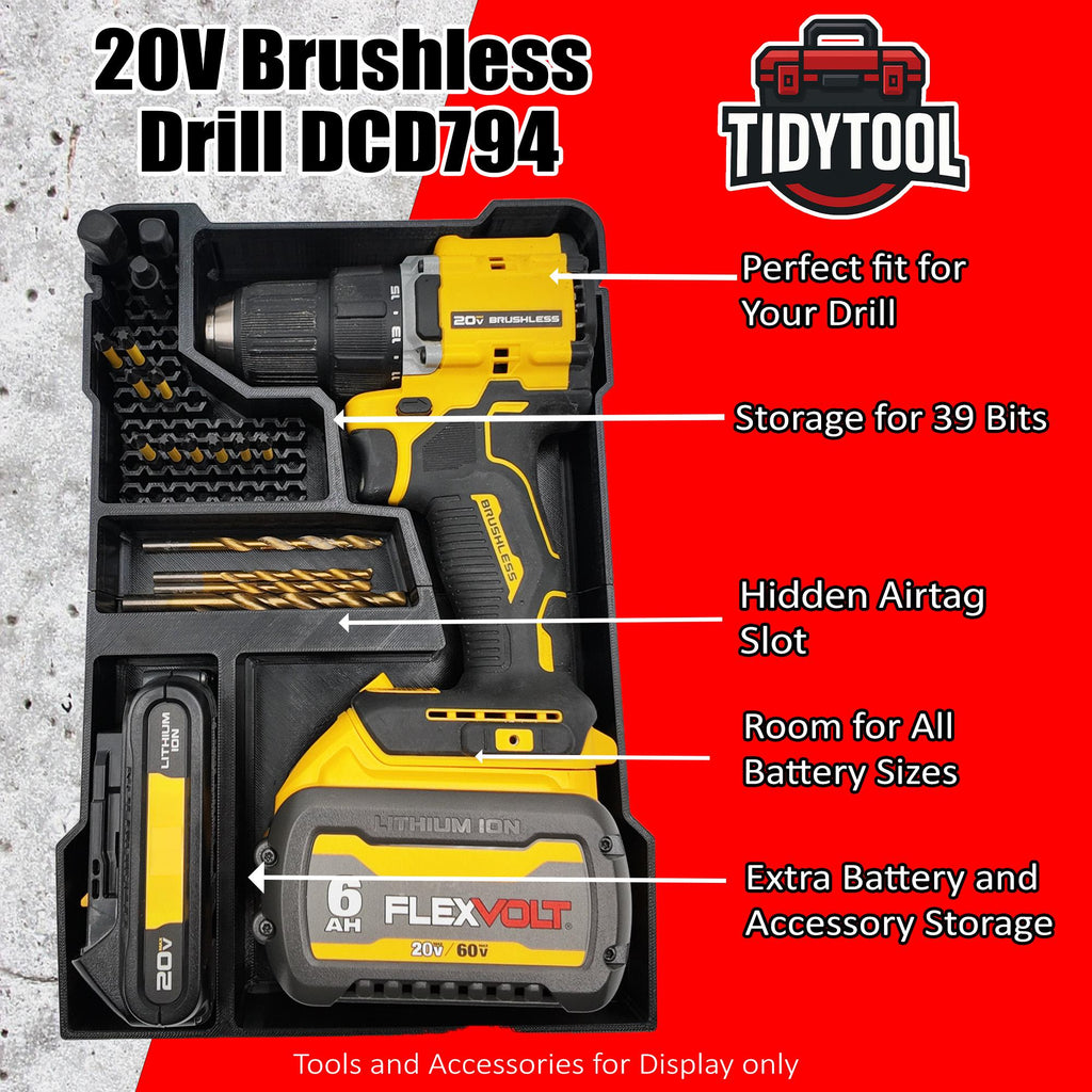 Packout Insert for Dewalt 20V Brushless Drill (DCD794)