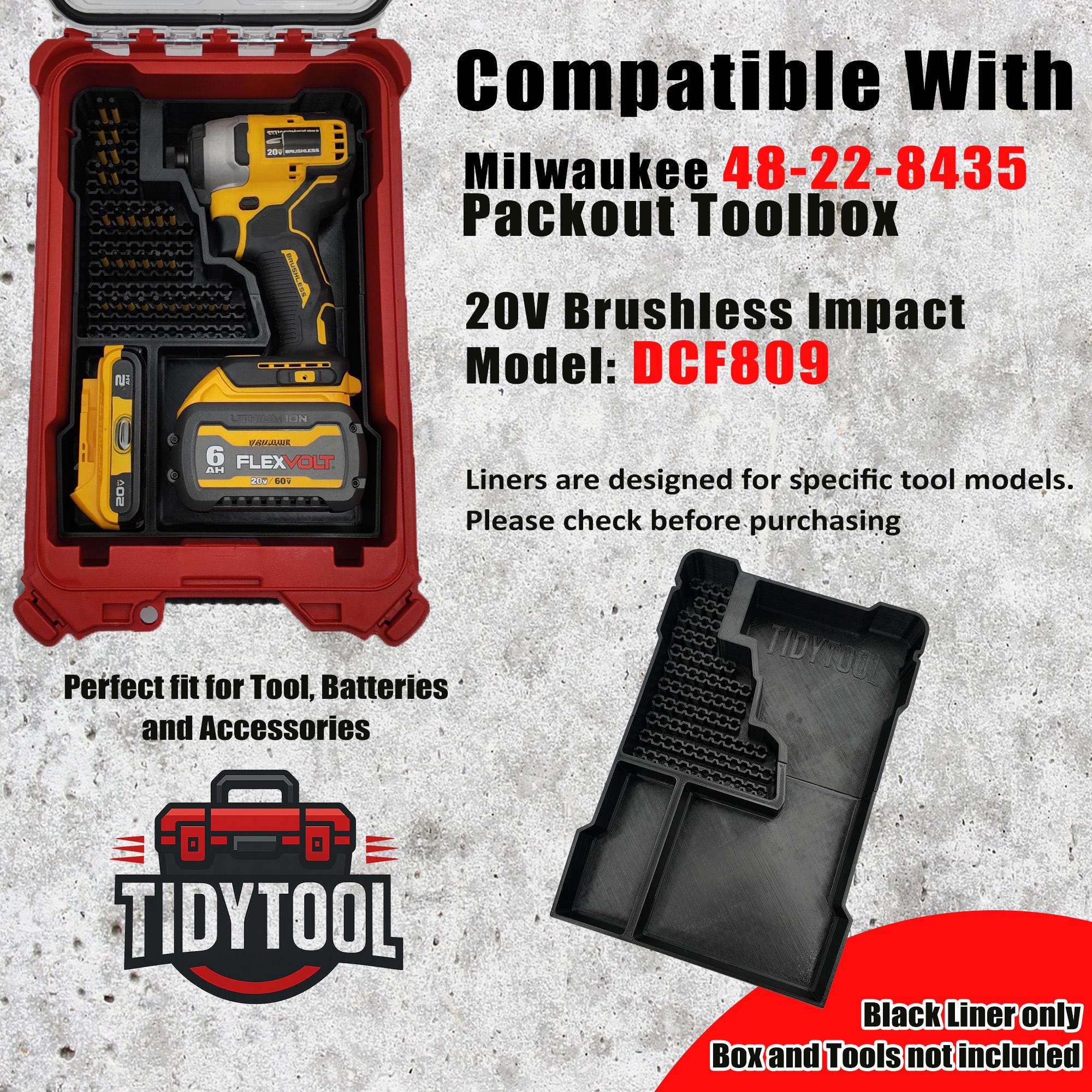 Packout Insert for 20V Brushless Impact (DCF809)