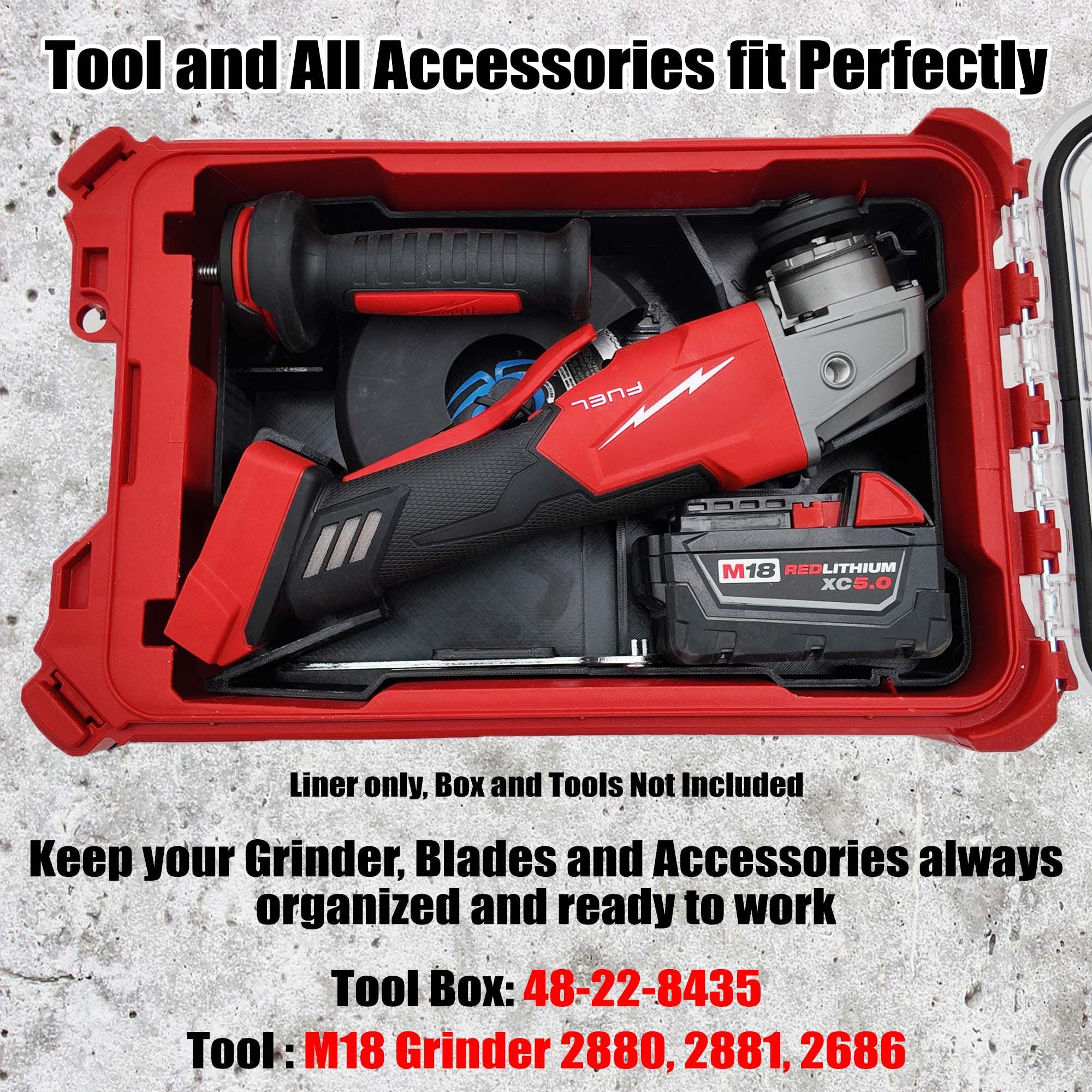 Packout Insert for M18 Grinder Models 2880-20, 2881-20 and 2686-20 - Milwaukee Compact Organizer