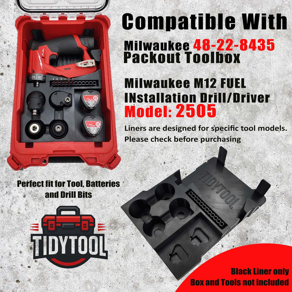 Packout Insert for M12 FUEL Installation Drill and Milwaukee Compact Organizer