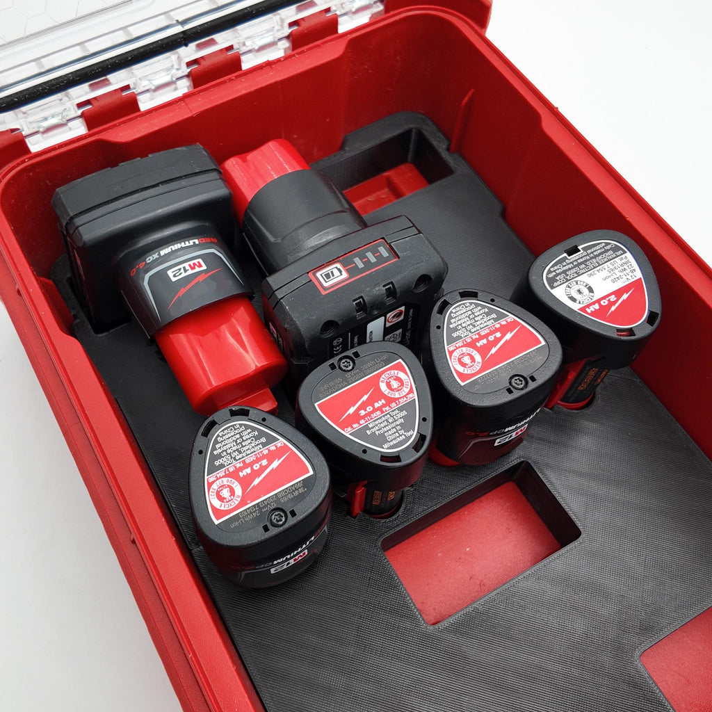 Packout Insert for M12 mixed batteries and Milwaukee Compact Organizer