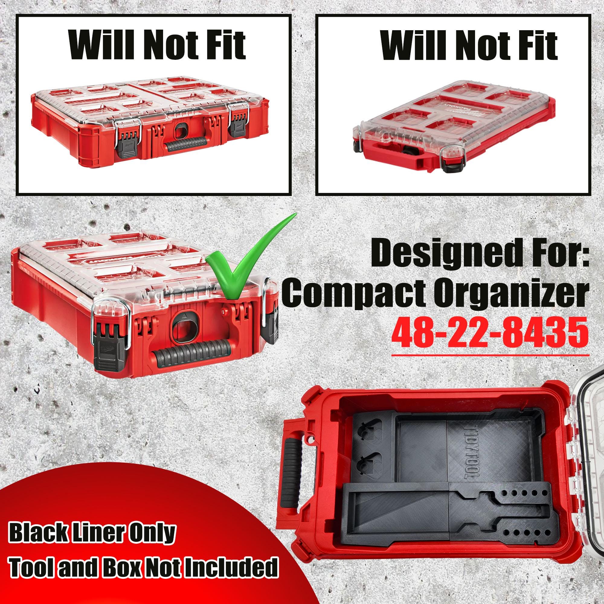 Packout Insert for M12 Soldering Iron and Milwaukee Compact Organizer