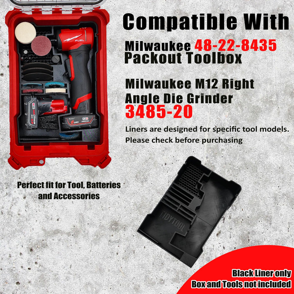 Packout Insert for Milwaukee M12 FUEL 1/4" Right Angle Die Grinder