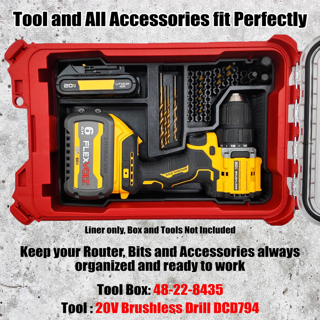 Packout Insert for Dewalt 20V Brushless Drill (DCD794)