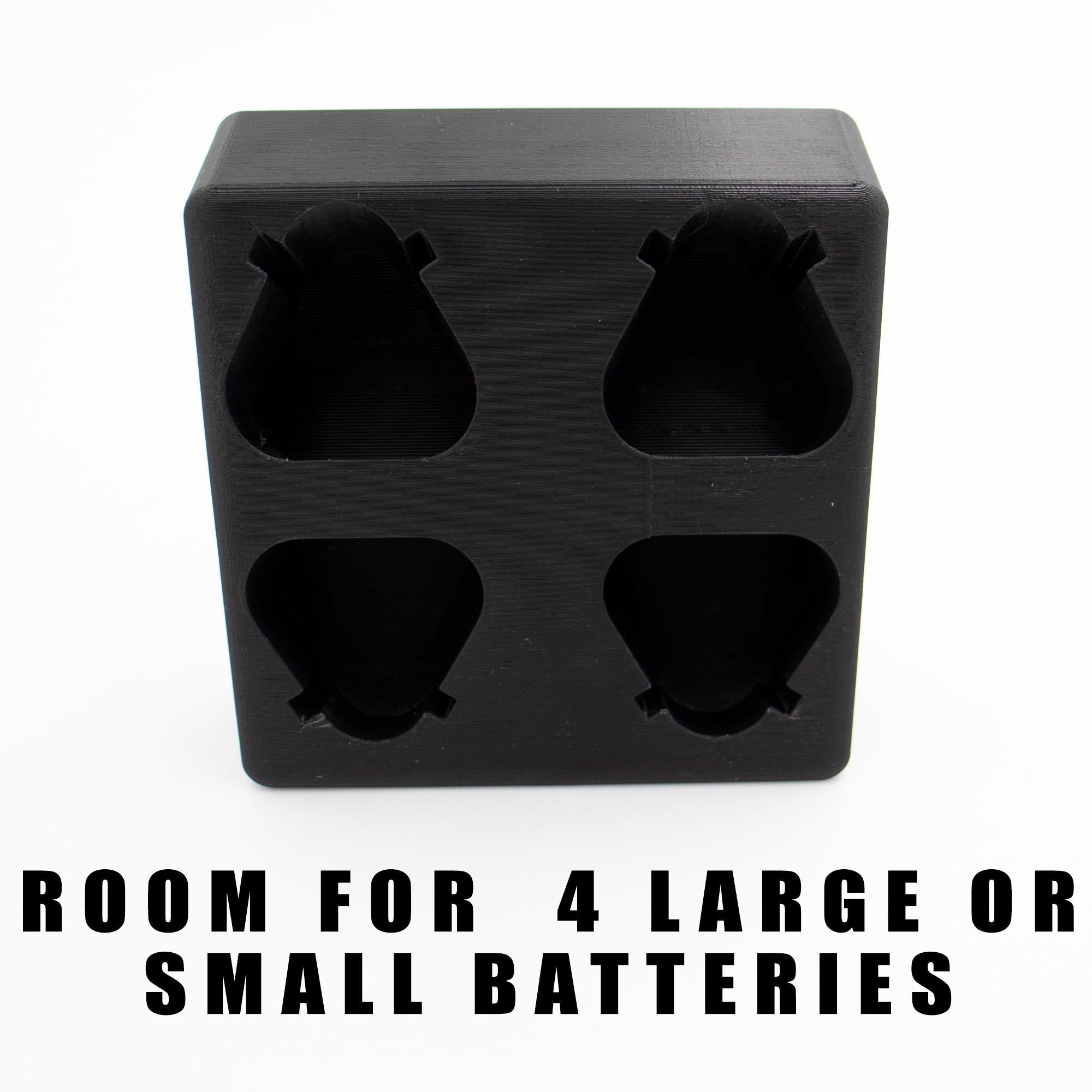 Packout Wall M12 Battery Holder Quad Mount (Large and Small Batteries)