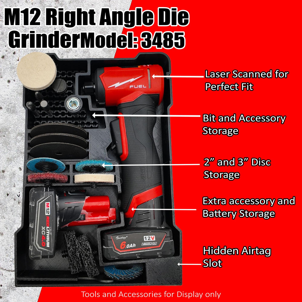 Packout Insert for Milwaukee M12 FUEL 1/4" Right Angle Die Grinder