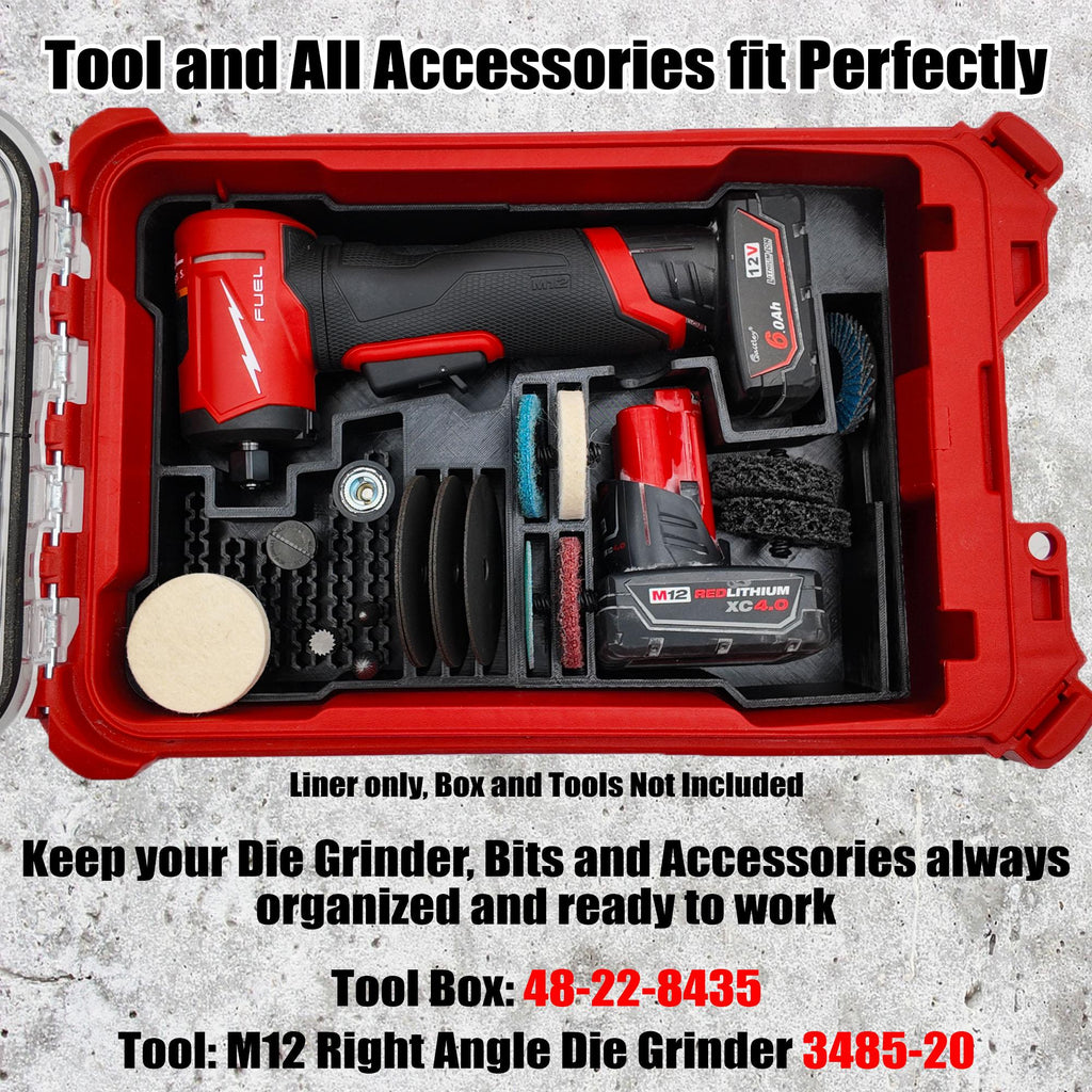 Packout Insert for Milwaukee M12 FUEL 1/4" Right Angle Die Grinder