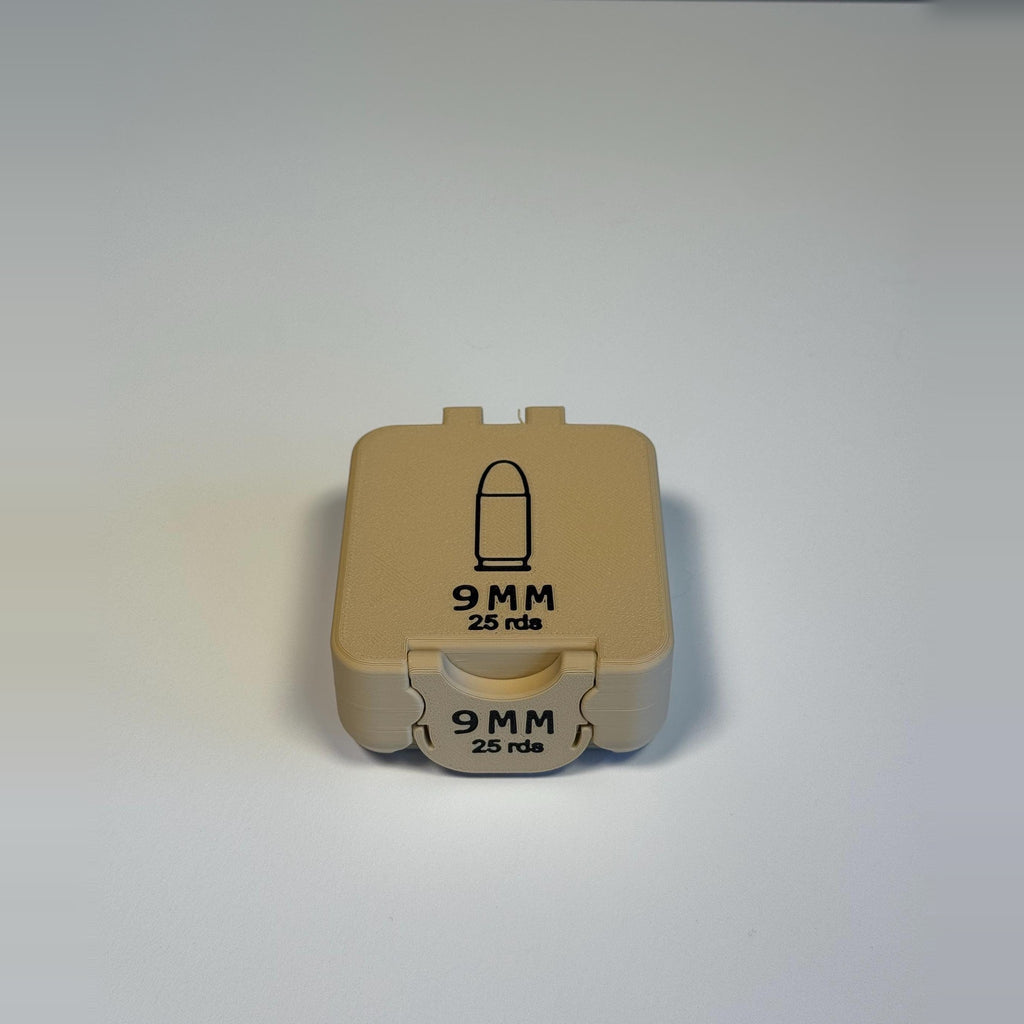 9mm ammo box, 25 round BoxLoc case