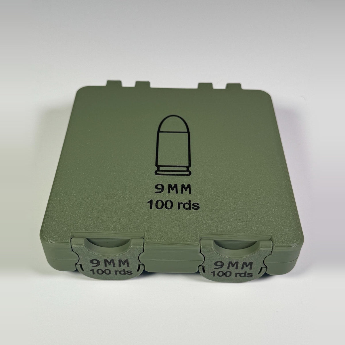 9mm ammo box, 100/185 round BoxLoc case
