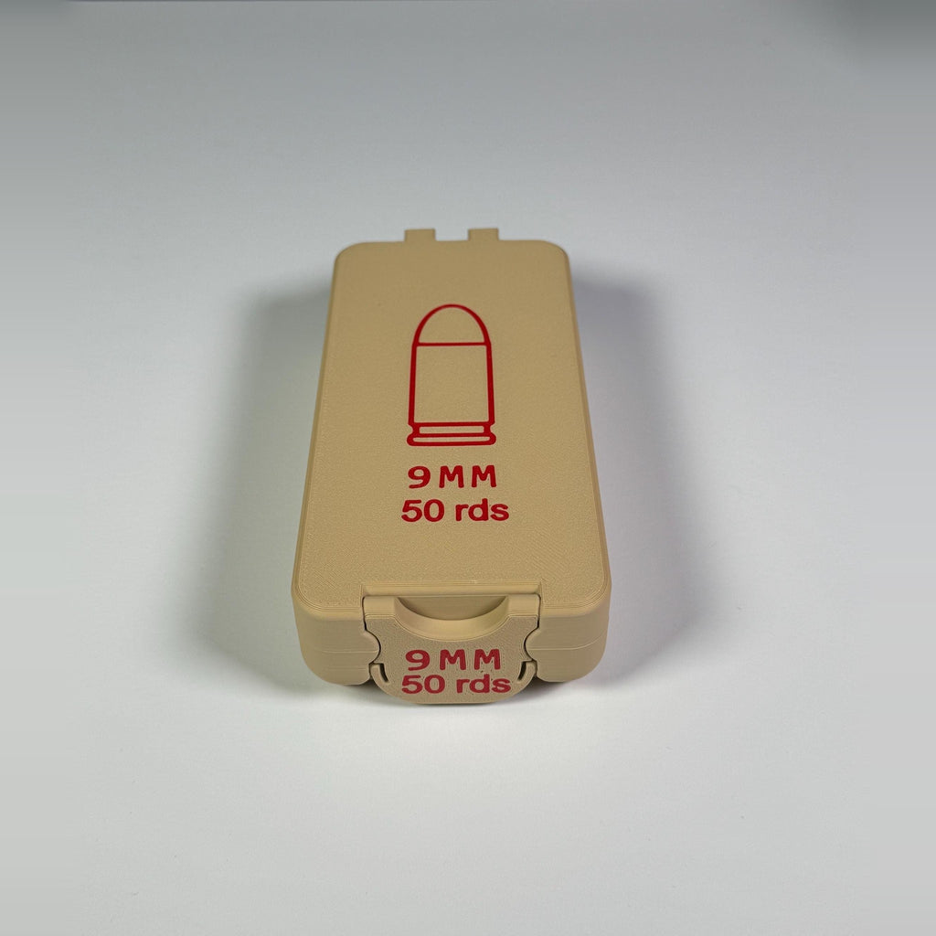 9mm ammo box, 50 round BoxLoc case