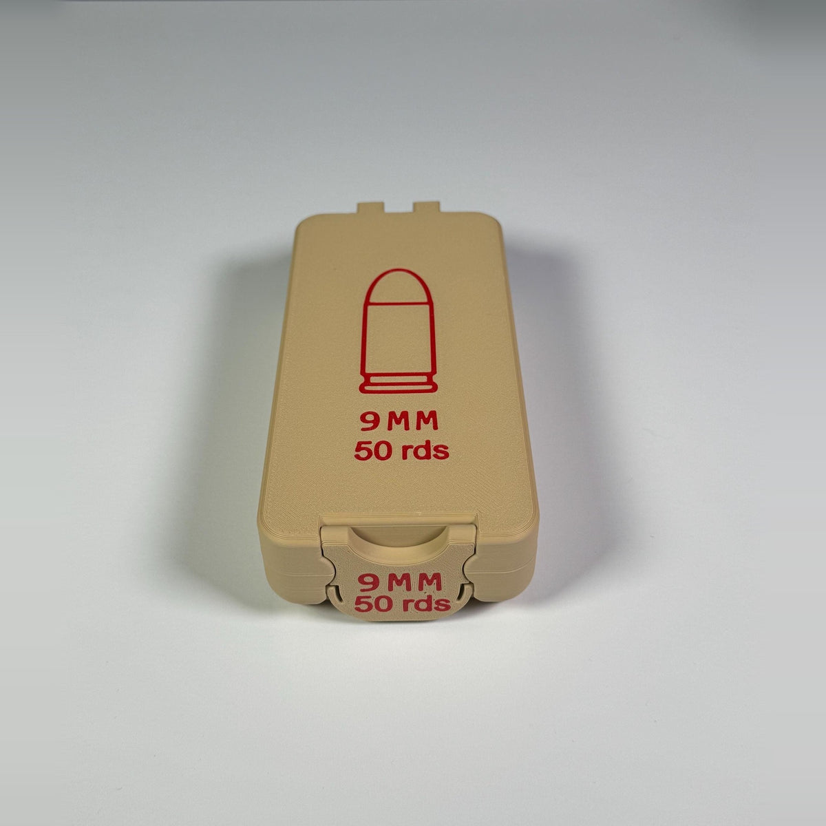 9mm ammo box, 50 round BoxLoc case