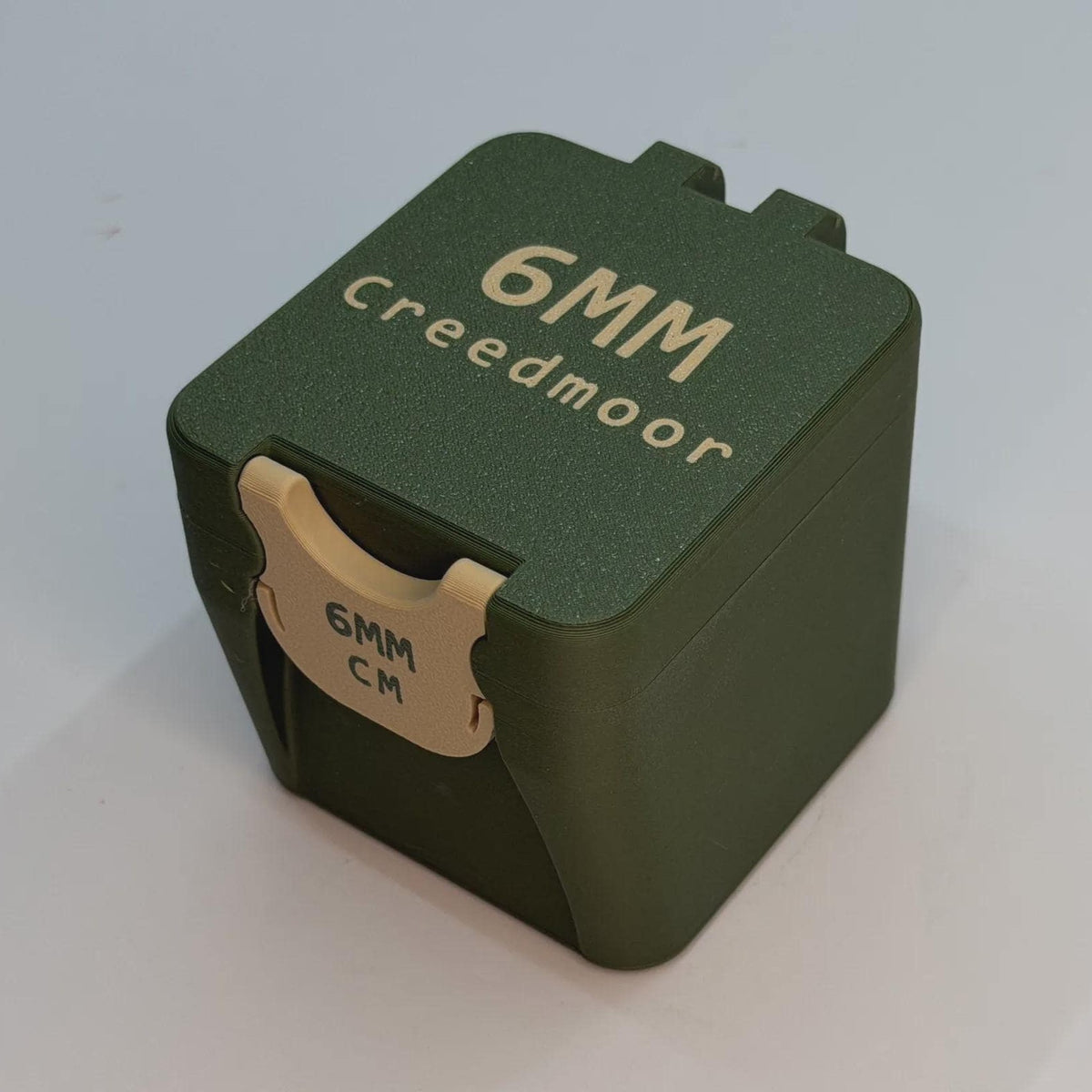 6mm Creedmoor ammo box, 25 round BoxLoc case